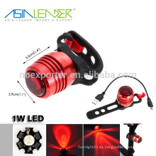 3 Modos 100% -50% -Flash 1W LED rojo LED bicicleta luz de la cola